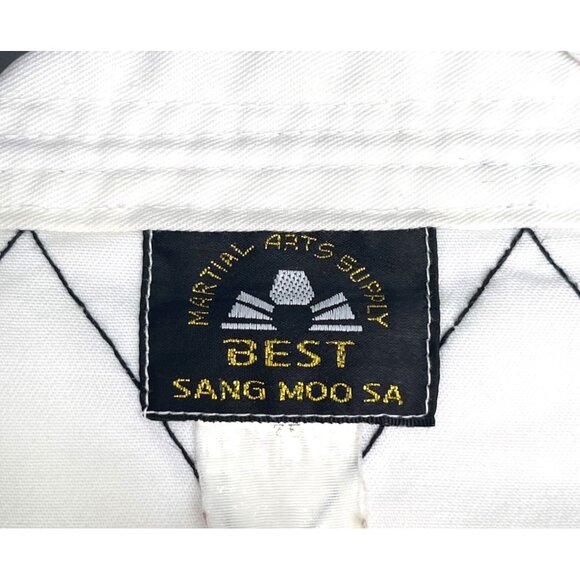 SIZE 4 BMA White Hapkido Uniform Gi Jacket Top Black Diamond Stitching - Picture 2 of 13